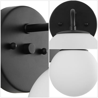 Globe Metal/Frosted Glass Modern LED Vanity, by JONATHAN Y