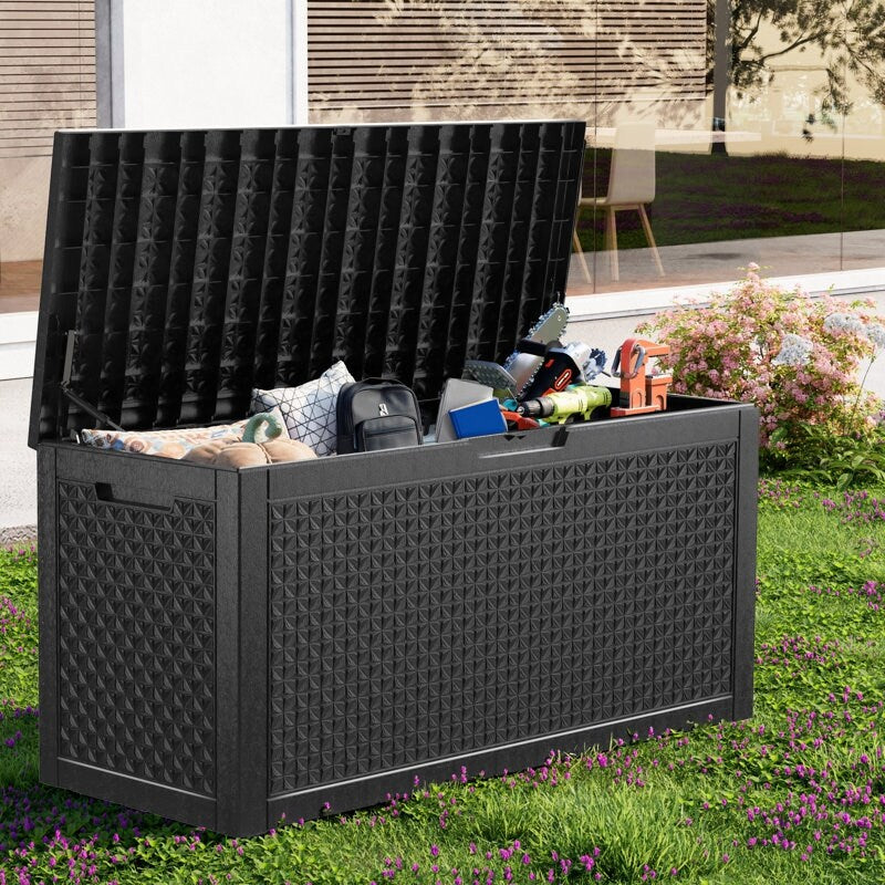Outdoor Patio Storage Resin Lockable Deck Box