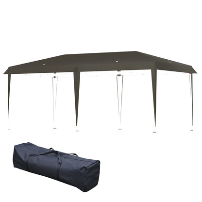 Auvent pop-up robuste Outsunny avec cadre robuste, toit anti-UV et sac de transport pour terrasse, jardin, plage et arrière-cour