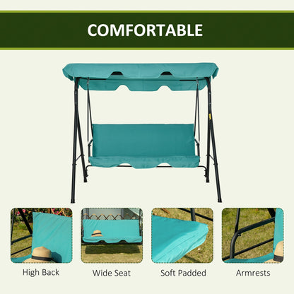 Outsunny 3-Person Porch Lawn Swing