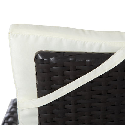 Ensemble de 3 canapés de patio Outsunny en rotin synthétique, chaises inclinables d'extérieur, table basse avec plateau en plastique grain de bois