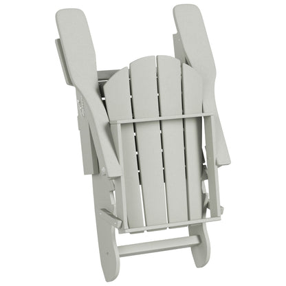 Chaise Adirondack pliable Polytrends Laguna en PEHD pour terrasse extérieure toutes saisons avec pouf (ensemble 2 pièces)