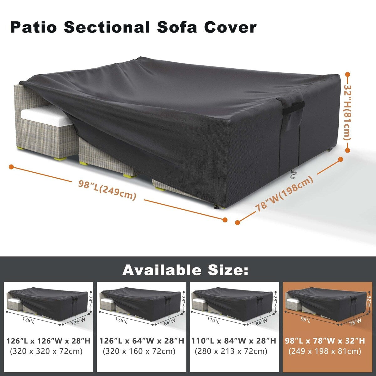 Waterproof Patio Furniture Set Cover Outdoor Sectional Sofa Cover