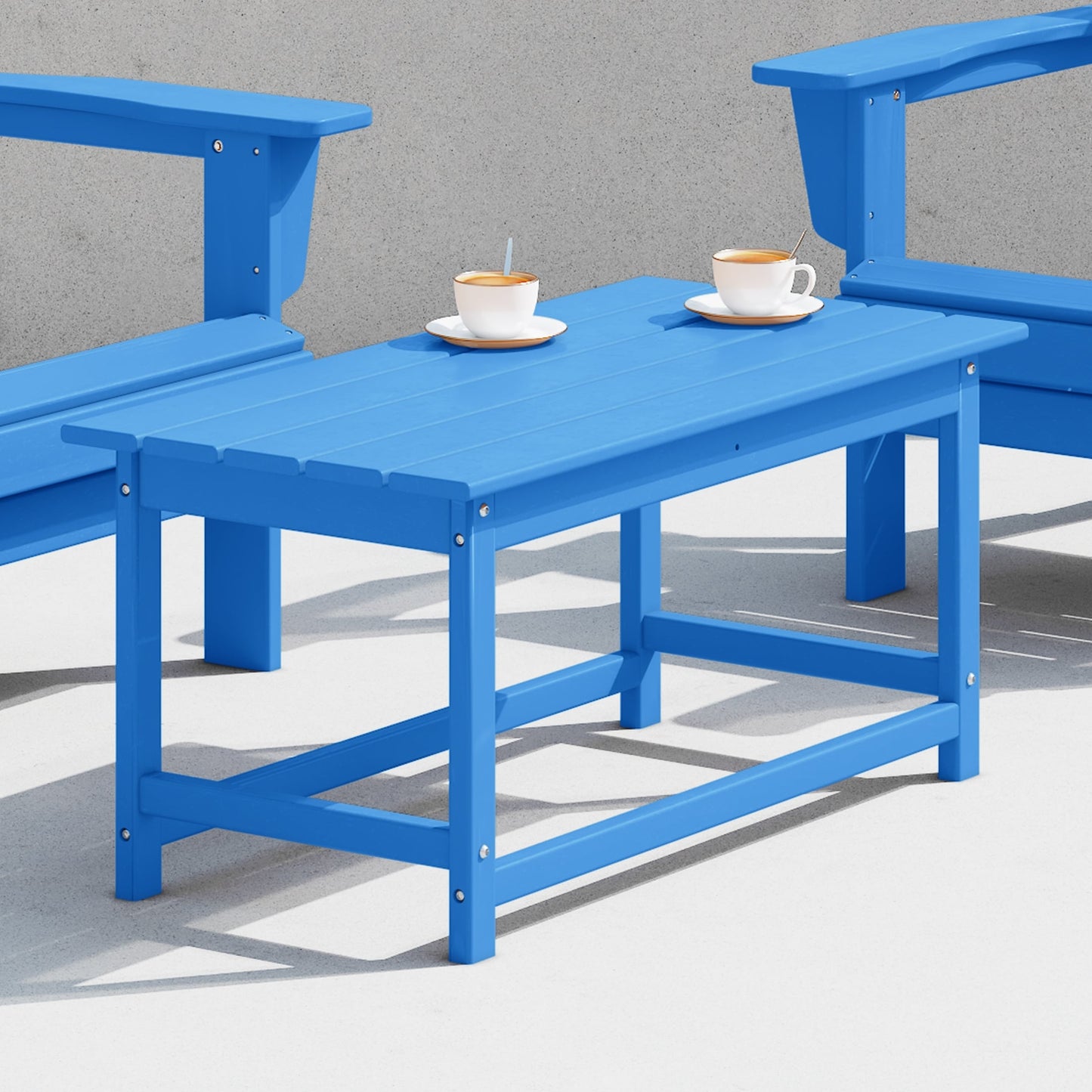 Polytrends Laguna Hdpe All Weather Outdoor Patio Rectangular Coffee Table