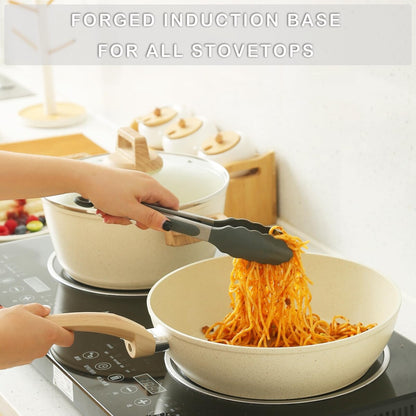 Ensemble de casseroles et poêles antiadhésives en céramique Ensemble de cuisine antiadhésive avec poêle à frire, casserole, sauteuse, cocotte