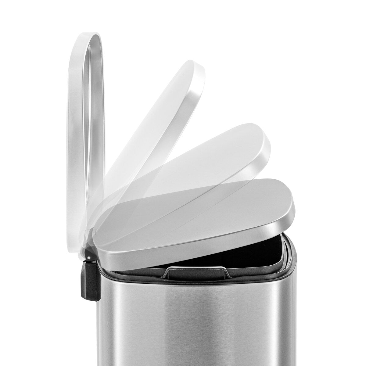 Poubelles rectangulaires Qualiazero de 13,2 gallons et deux de 1,3 gallon à pédale - Ensemble familial