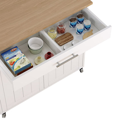 Îlot de cuisine roulant avec armoire de rangement