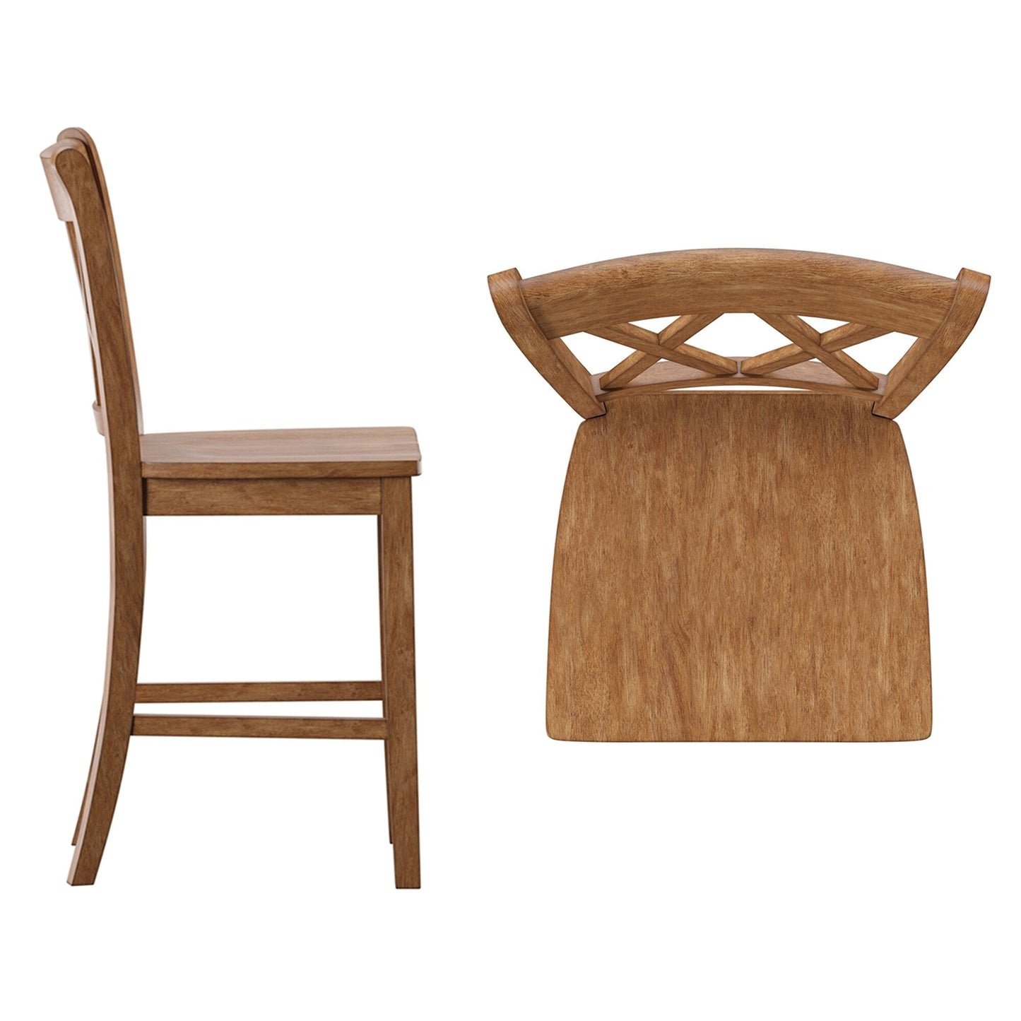 Chaises de comptoir Ronda à dossier double en X (lot de 2)