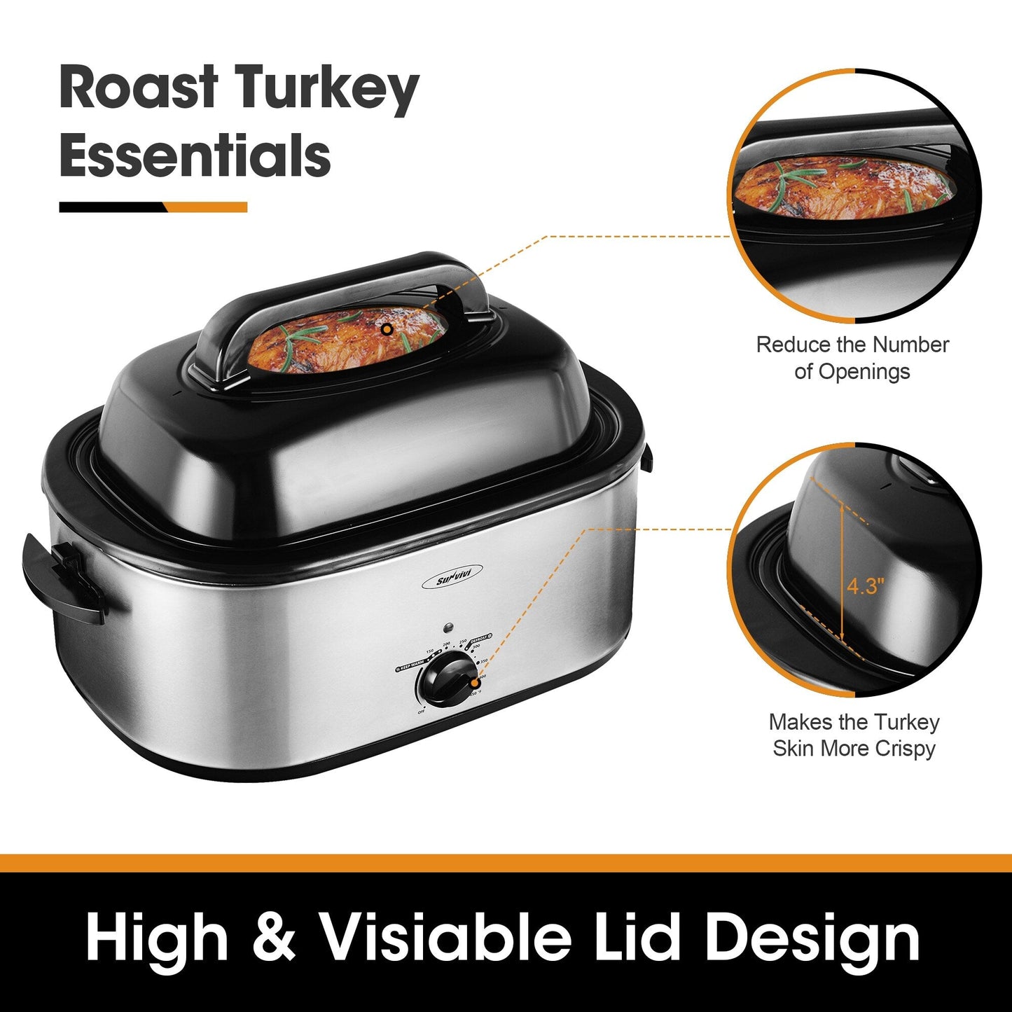 Royalcraft Roaster Oven with Removable Pan