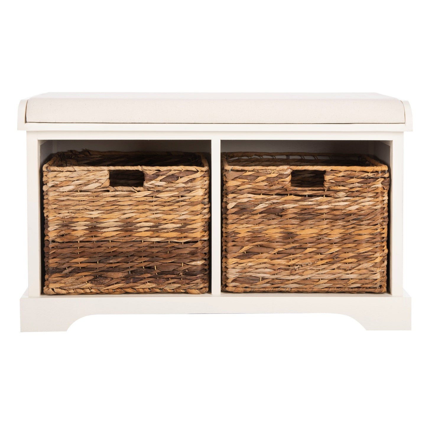 Banc de rangement tressé marron Euphemia de SAFAVIEH - 33,5 x 16,1 x 19,9 - 34 L x 16 P x 20 H