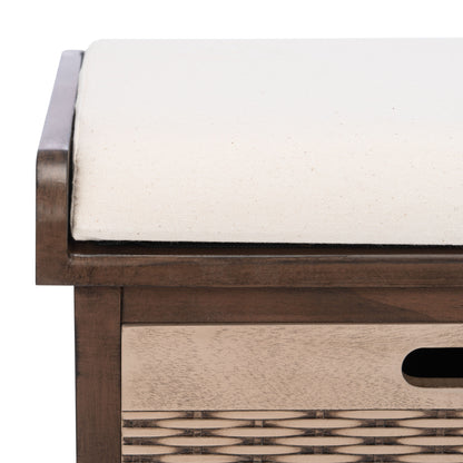 Banc de rangement à 3 tiroirs avec coussins SAFAVIEH Fiorello - 47,3 L x 15 L x 19 H - 47 L x 15 P x 19 H