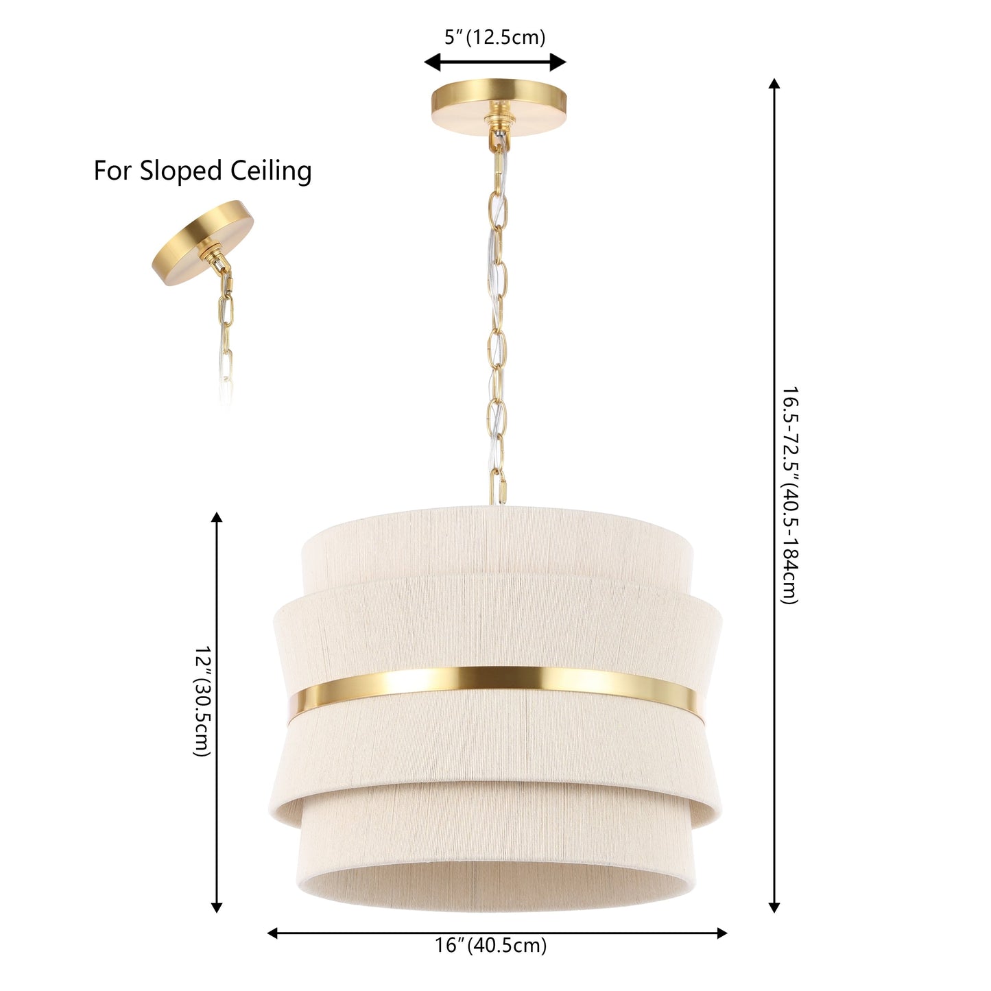 SAFAVIEH Oprea Suspension réglable à 3 lumières (ampoules LED incluses) - 16 x 16 x 16,5-72,5