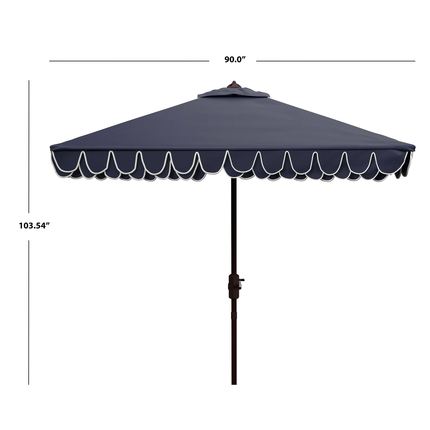 Parasol carré d'extérieur SAFAVIEH Naima Valance de 7,5 pieds