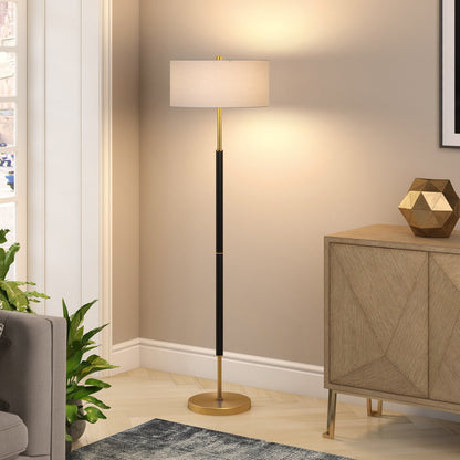 Simone 2-Light Floor Lamp with Fabric Shade