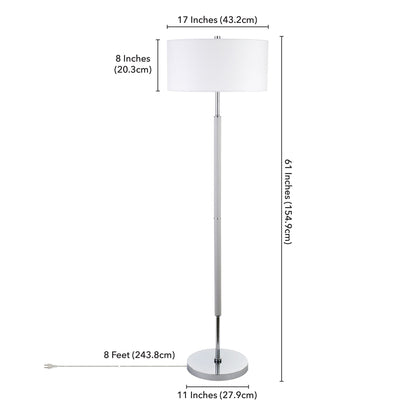 Simone 2-Light Floor Lamp with Fabric Shade