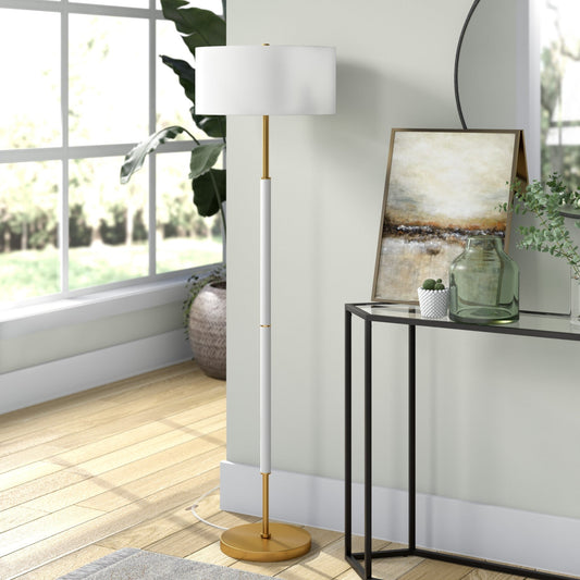 Simone 2-Light Floor Lamp with Fabric Shade