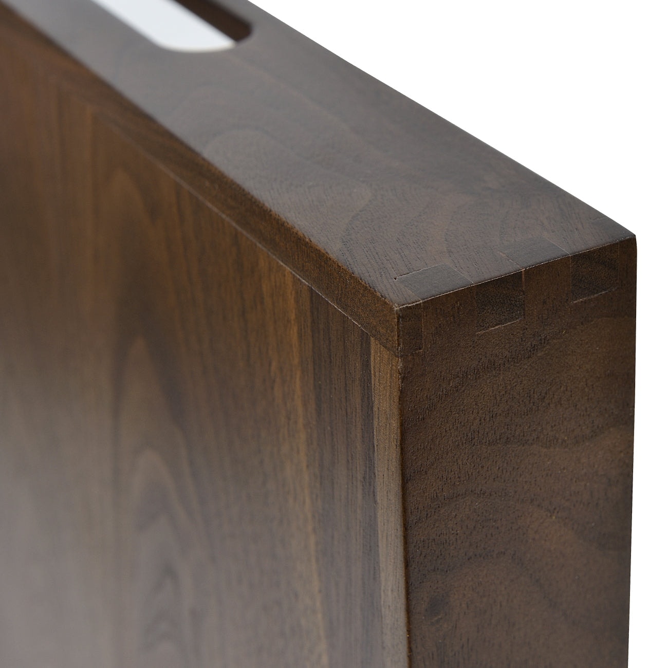 KINWELL Square Black Walnut Wood Serving Tray Ottoman Tray with Handles