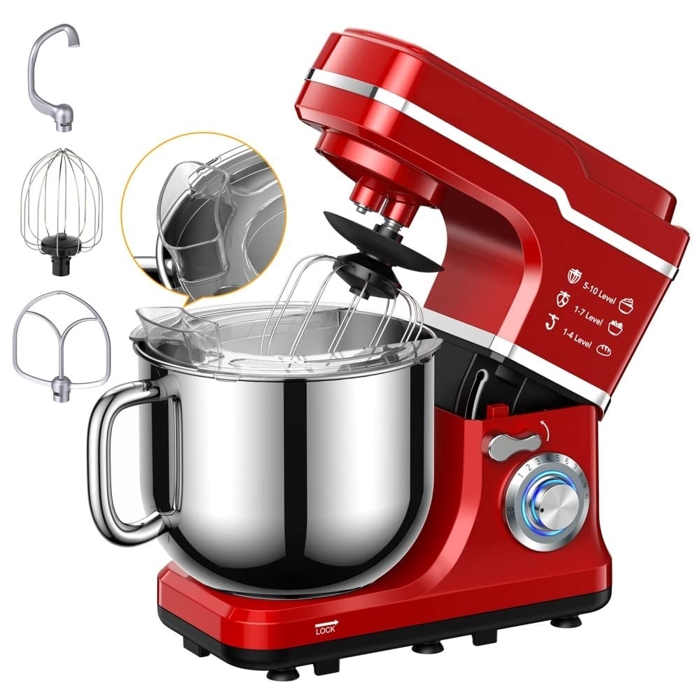 Stand Mixer - 7.5QT Capacity, 10-Speed Settings, 660W Motor