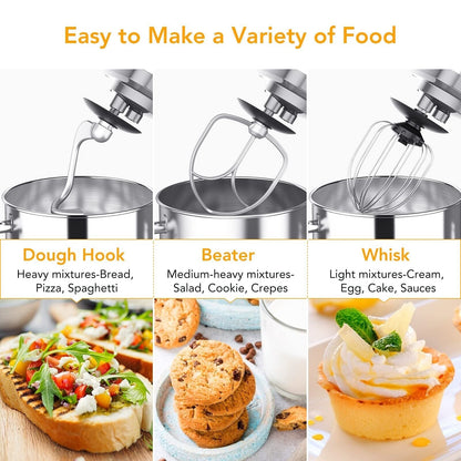 Stand Mixer - 7.5QT Capacity, 10-Speed Settings, 660W Motor