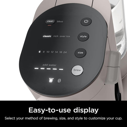 Cafetière à dose unique Stone, compatible K-Cup, réservoir de 1,6 l, préparation du café moulu, café glacé