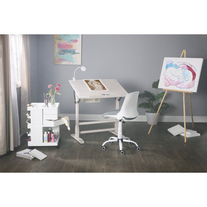 Table à dessin vintage en bois de 36 pouces avec plateau réglable en angle pour le dessin