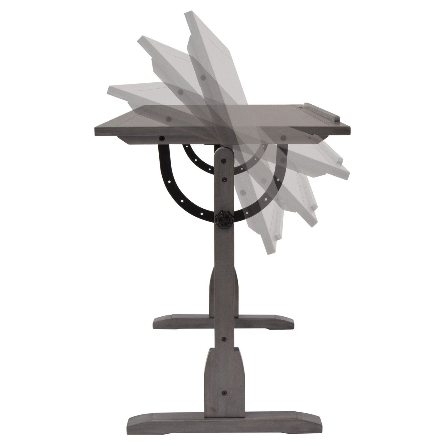 Table à dessin vintage en bois de 36 pouces avec plateau réglable en angle pour le dessin