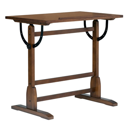 Table à dessin vintage en bois de 36 pouces avec plateau réglable en angle pour le dessin