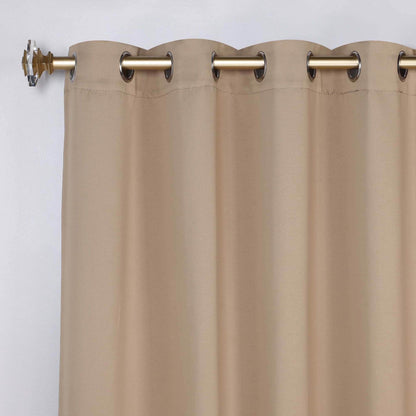 Superior Modern Solid Washable Room Darkening Blackout Curtains, Set of 2 Panels
