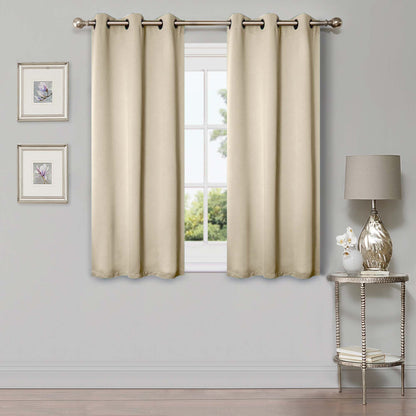 Superior Modern Solid Washable Room Darkening Blackout Curtains, Set of 2 Panels