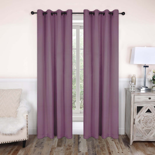 Superior Modern Solid Washable Room Darkening Blackout Curtains, Set of 2 Panels