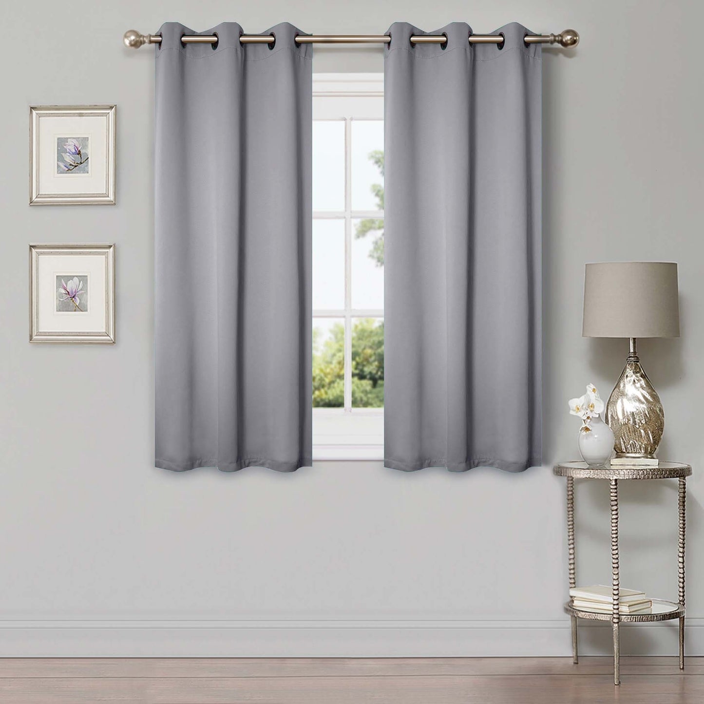 Superior Modern Solid Washable Room Darkening Blackout Curtains, Set of 2 Panels