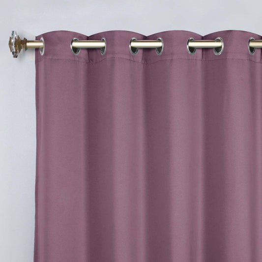 Superior Modern Solid Washable Room Darkening Blackout Curtains, Set of 2 Panels