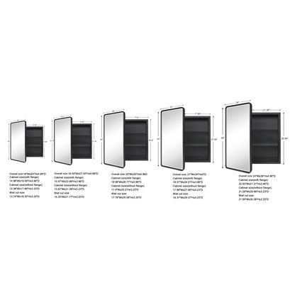 Armoires à pharmacie encastrées en métal de style ferme TEHOME avec miroir