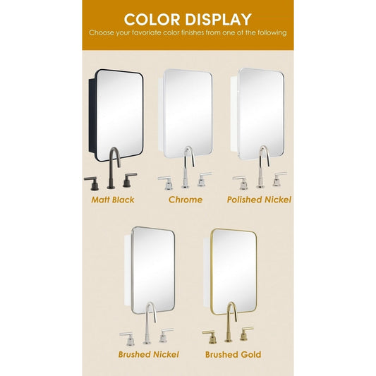 Armoire à pharmacie encastrée ou à montage en surface TEHOME Garnes avec étagères réglables