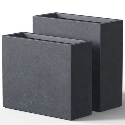 Jardinières rectangulaires en béton de grande taille / Grandes jardinières d'intérieur et d'extérieur