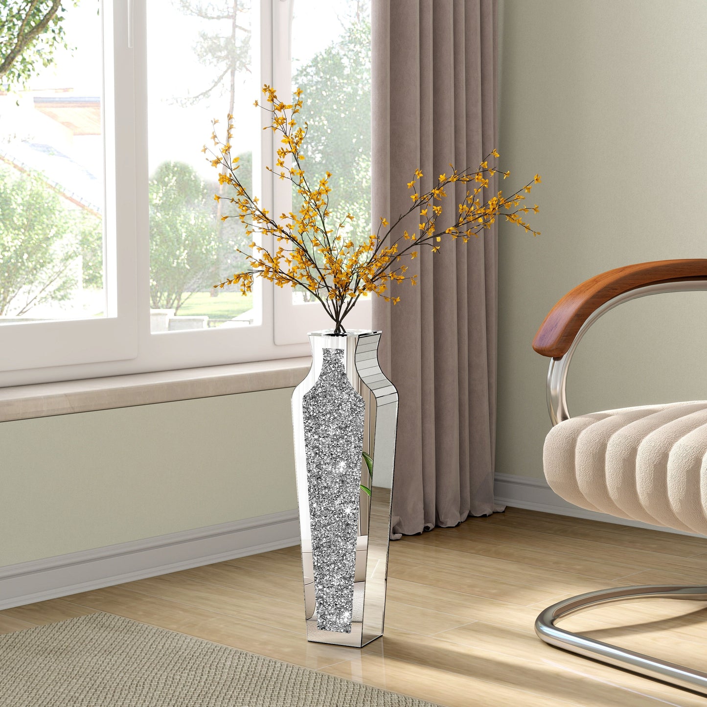 Grand vase de sol en diamant concassé