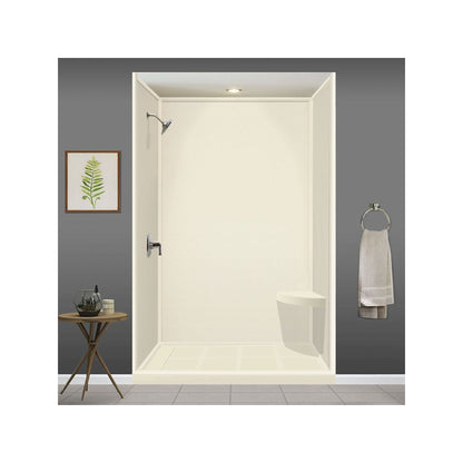 Siège de douche d'angle mural en surface solide Transolid Studio 14 po x 14 po - 14,5 x 14,25 x 3