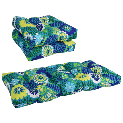 Tufted Indoor/Outdoor Settee Cushion Set (Set of 3) - 19 x 19/19 x 42