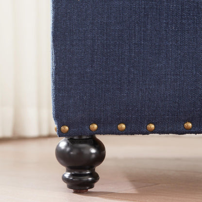 Tufted Storage Ottoman Bench, Rectangular Footstool