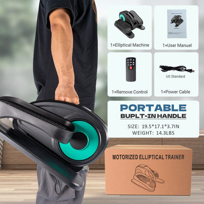 Under Desk Elliptical Machine, Elliptical Trainer with Remote Control Seated Pedal Exerciser for Seniors Adults and Teens