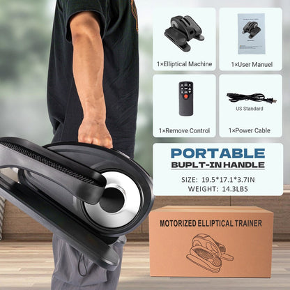Under Desk Elliptical Machine, Elliptical Trainer with Remote Control Seated Pedal Exerciser for Seniors Adults and Teens