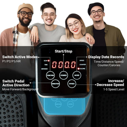 Under Desk Elliptical Machine, Elliptical Trainer with Remote Control Seated Pedal Exerciser for Seniors Adults and Teens