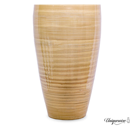 Uniquewise Tall Cylinder Bamboo Floor Vase Decorative Accent for Hotel Lobbies and Spa, Perfect Decor for Living Room or Hallway