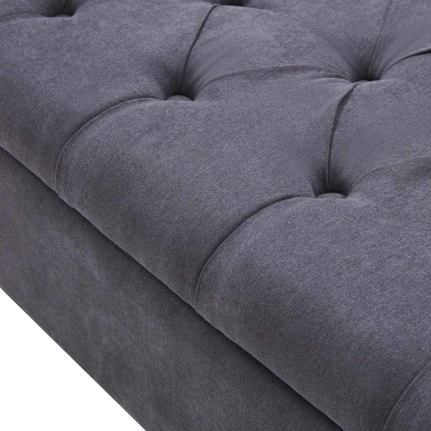 Banc de rangement rembourré, banc d'entrée avec dessus rabattable touffeté, 50,4 pouces