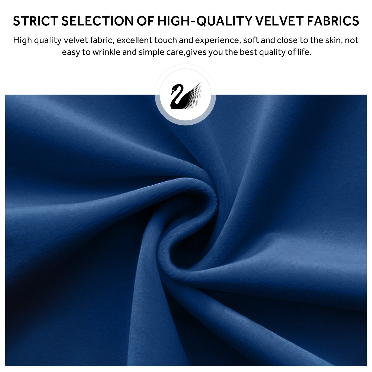 Chaise de salle à manger capitonnée en velours avec pieds en bois massif, lot de 6