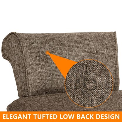 VEIKOUS Makeup Vanity Stool Chair with Low Back and Wood Legs-17.3 x 15.7 x 25.1