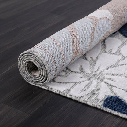 VILLADECOR Floral Indoor Outdoor Area Rug Low High Pile Rugs For Patio
