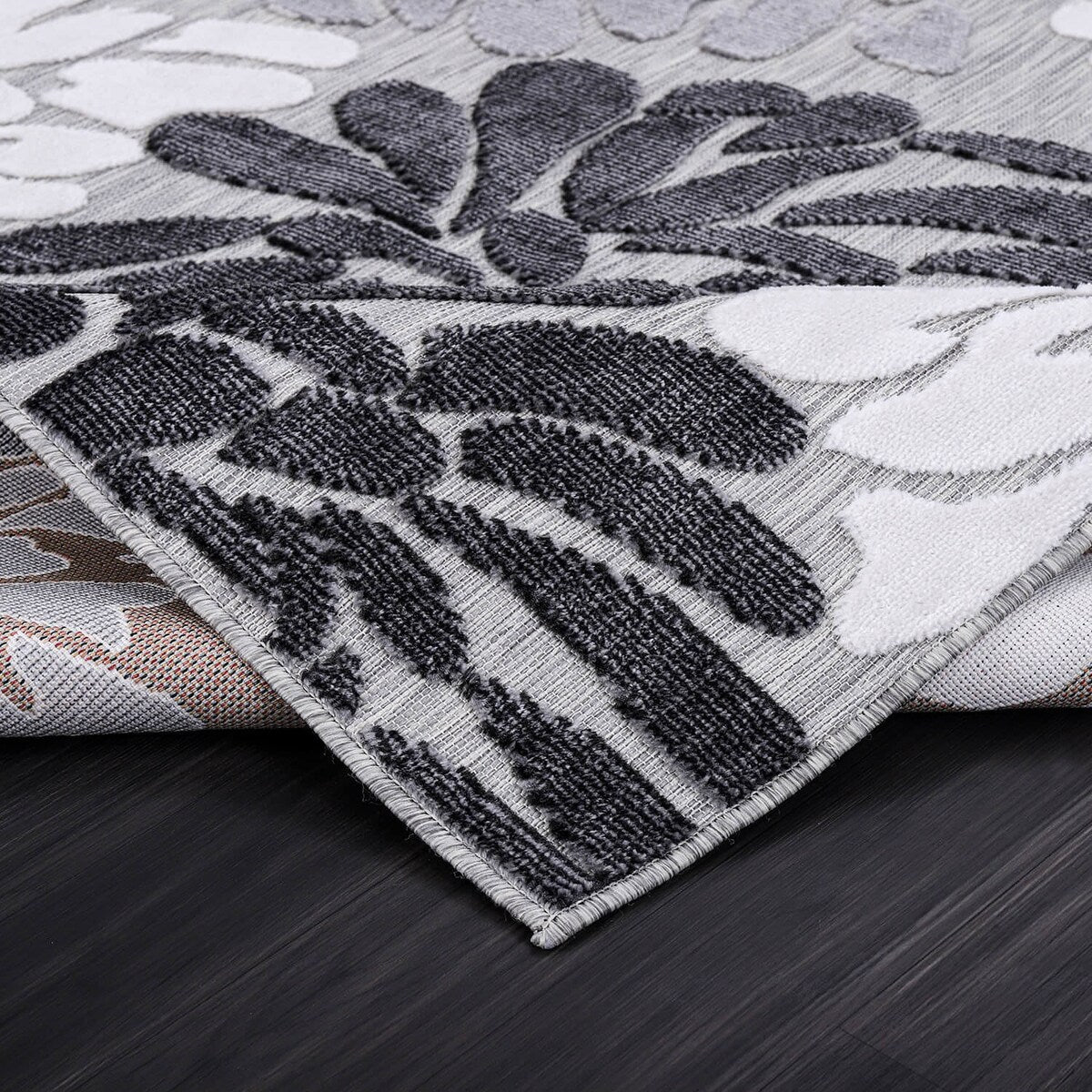 VILLADECOR Floral Indoor Outdoor Area Rug Low High Pile Rugs For Patio