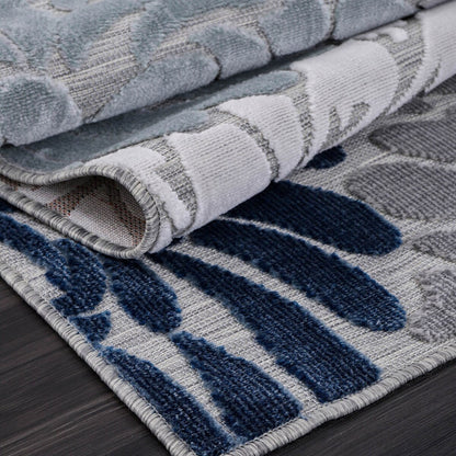 VILLADECOR Floral Indoor Outdoor Area Rug Low High Pile Rugs For Patio