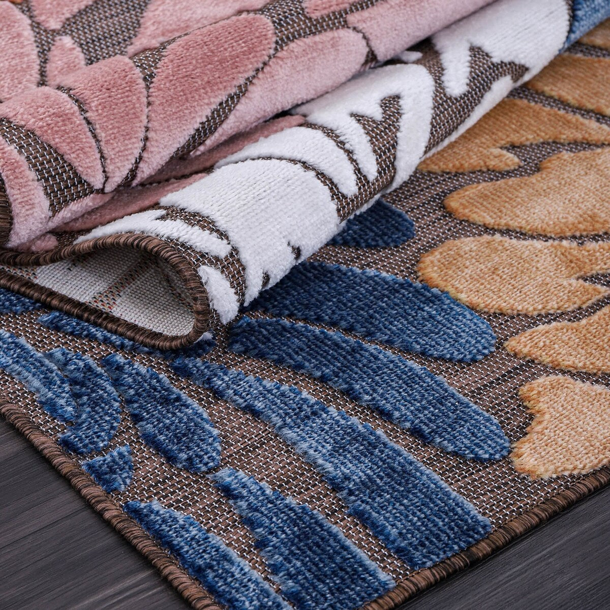 VILLADECOR Floral Indoor Outdoor Area Rug Low High Pile Rugs For Patio